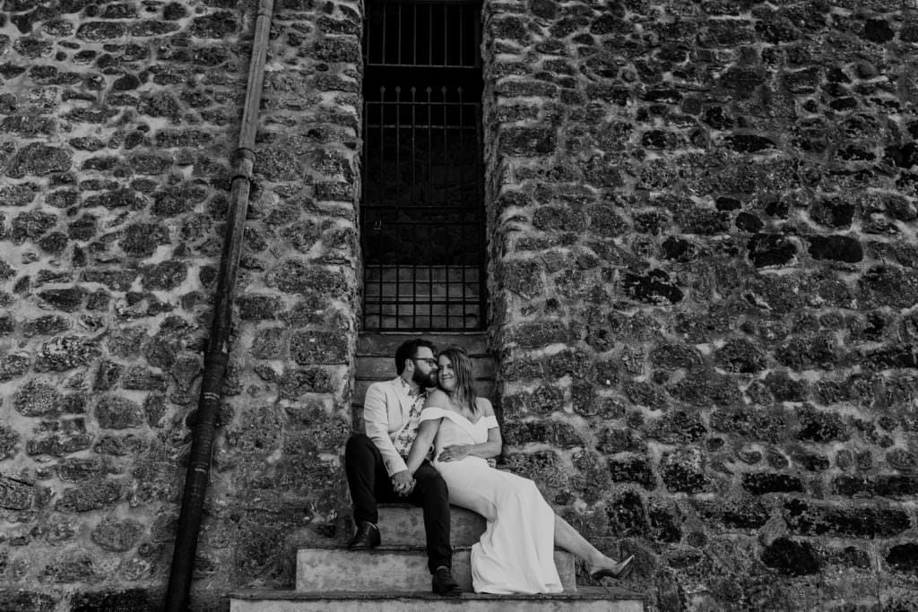 honeymoon photography elegant portrait in Sicily black and white