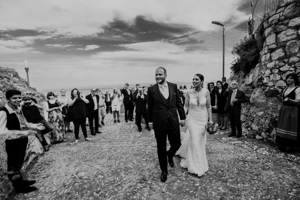 Candid Wedding Photography in Taormina, Sicily, walk bride and groom
