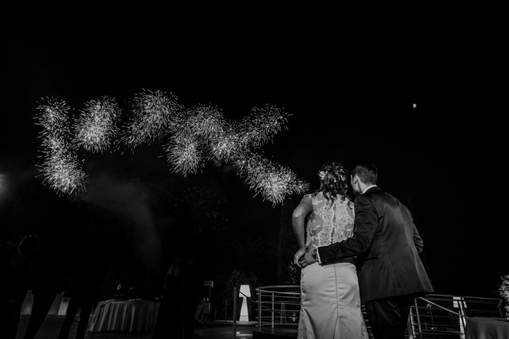 Fireworks in  a Christian Wedding in Sicily 